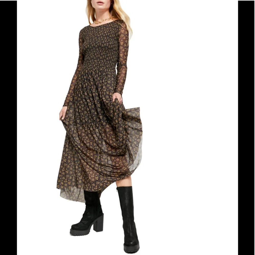 Free People Black Floral Maxi Dress